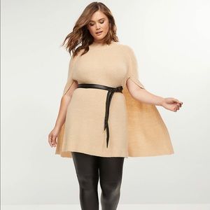 Lane Bryant Belted Mock- neck cape